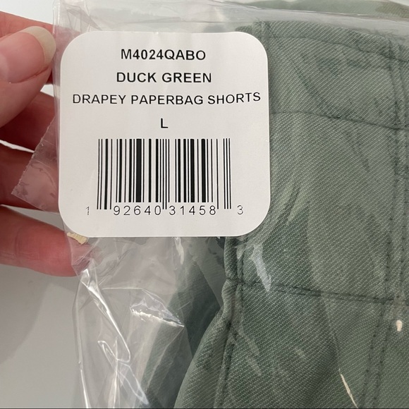 Mauby Paperbag Waist Green Shorts Sz Large - Picture 10 of 11